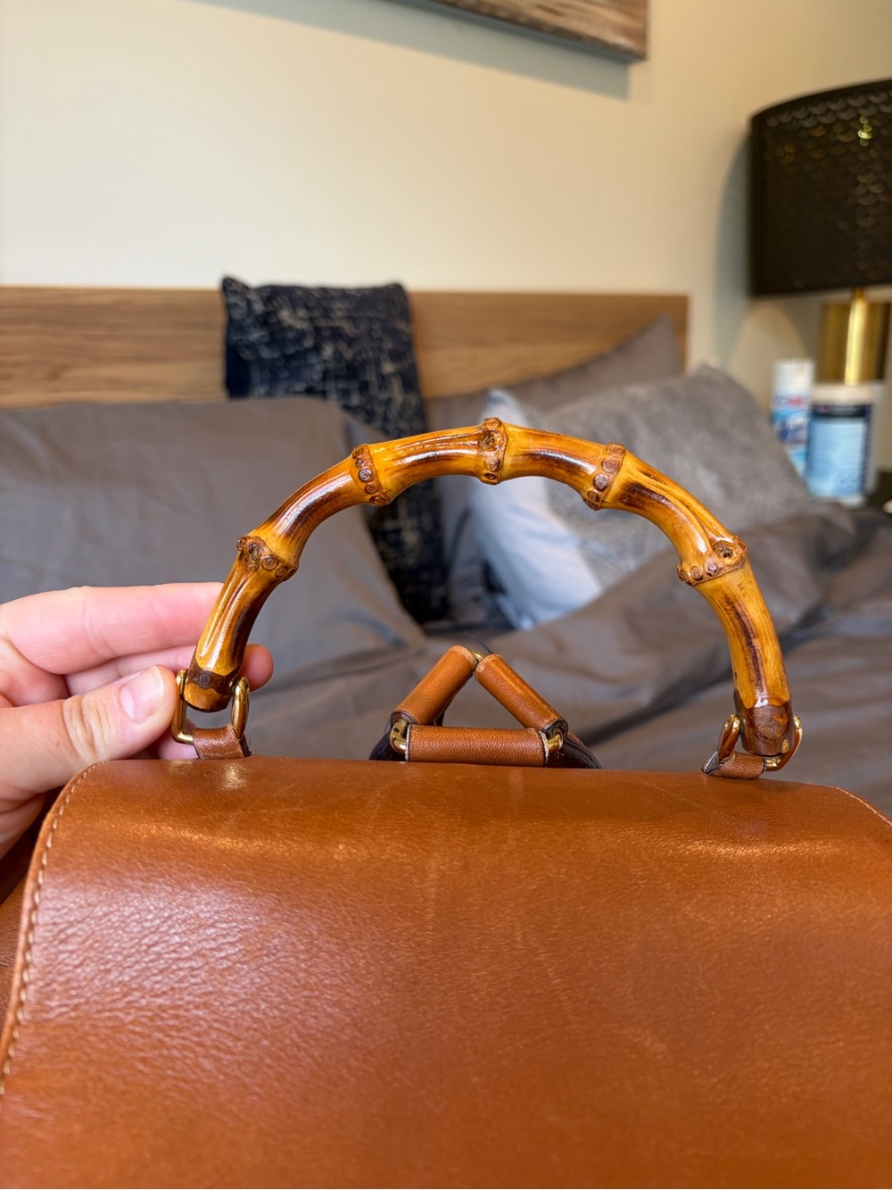 Gucci Brown Leather Backpack with Bamboo Buckles - Picture 12 of 16